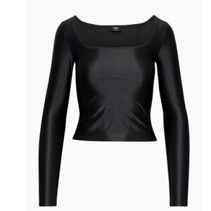 Aritzia Ten satin black top